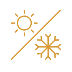 Icon: Klimaanlage - heizen und kühlen. Sonnensymbol & Schneeflockensymbol
